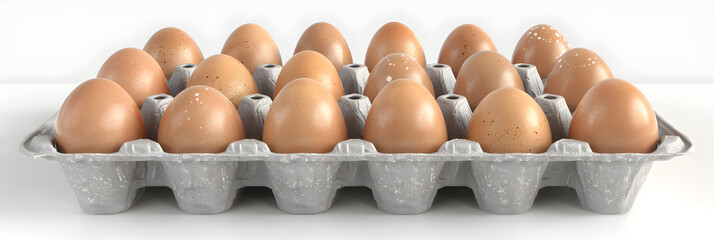 Eggs Tray Isolated on White Background High Detail