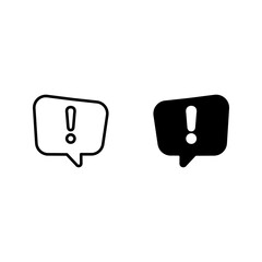 Exclamation sign icon, important mark, attention sign, warning speech bubble color editable