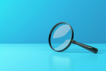 Magnifying Glass on Vibrant Blue Background