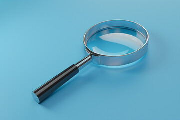 Magnifying Glass on Vibrant Blue Background