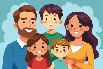 Grupo de familiares contentos. Foto familiar. Diversidad familiar.