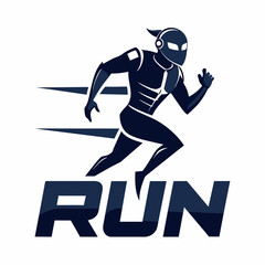 Fototapeta premium Running Robot man logo (3)