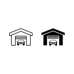 Garage Icon, for mobile concept and web design color editable