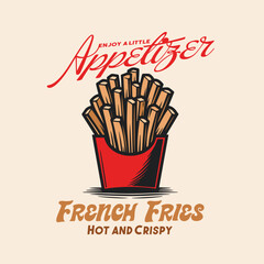 Fast food american french fries logo