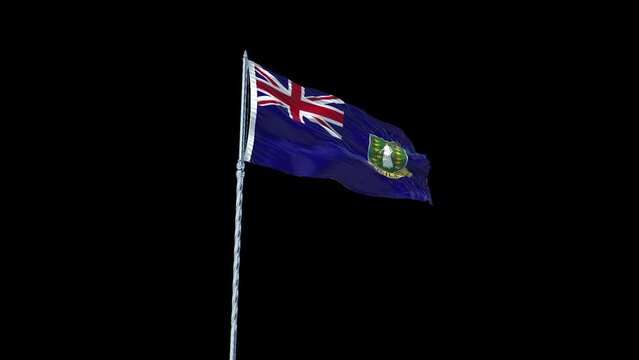 Virgin Islands UK flag Waving Realistic With Sky with Alpha Channel