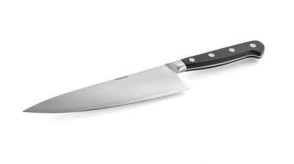 Chef's knife on a pure white background.