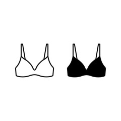Bra icon. Woman underwear sign color editable