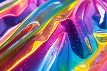 Iridescent Waves: Abstract Colorful Background