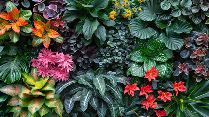 Lush Tropical Plant Diversity Display