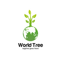 World Tree logo design template