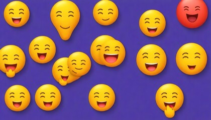 Fototapeta premium A concept with happy emoji, World Emoji Day, Generative Ai