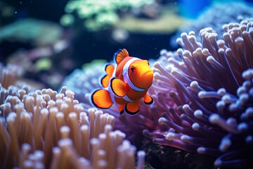 Underwater World: Fish in Aquarium, Anemone, and Reef
