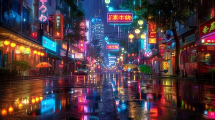 Obraz premium Futuristic cyberpunk urban buildings
