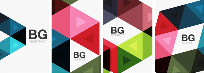 Bright colorful triangle geometric posters