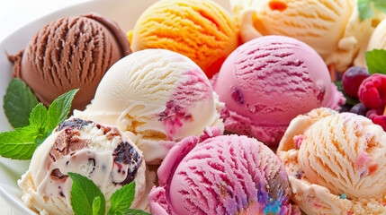 Colorful Assortment of Summer Ice Cream