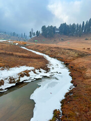 Ice amalgamated in the Water. Location - Gulmarg, Kashmir, India