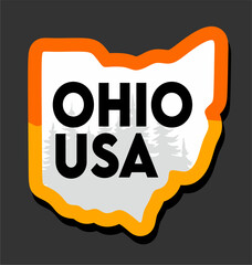 ohio state united states on black background