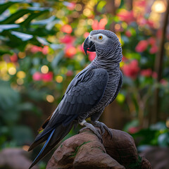 Fototapeta premium parrot , Animal pictures, close-ups, in a black background 