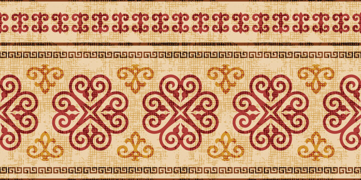 Ethnic background on the theme of Mongolian national ornament, seamless pattern, vector design