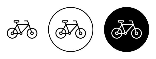 Cycling Icon Set. Urban bicycle ride vector symbol. Bike travel sign. Cycling activity pictogram.