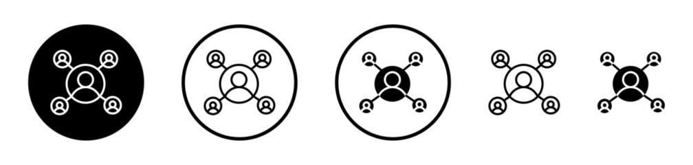 Connectivity Icon Set. Networking vector symbol. Social connection and team cooperation sign. Interactive network pictogram.