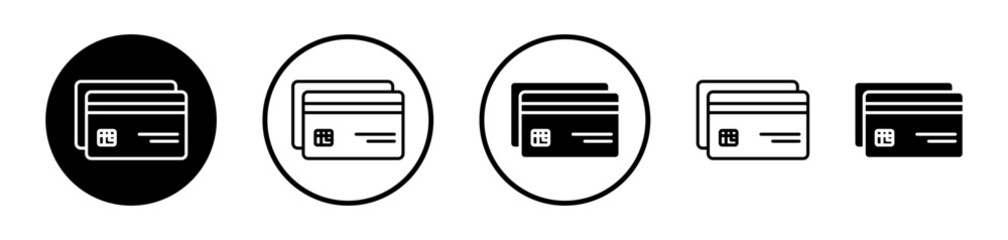Payment Icon Set. Financial transaction vector symbol. Modern banking card sign. Secure purchase pictogram.
