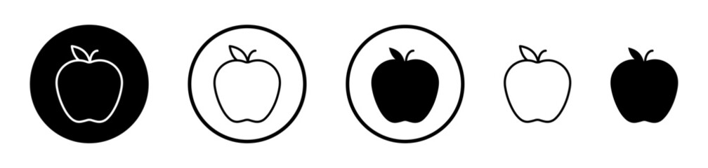 Fruit Icon Set. Fresh apple vector symbol. Nutritious apple sign.