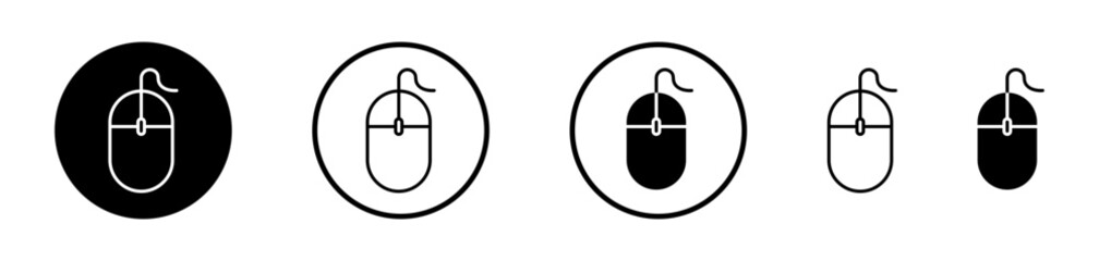Computer Mouse Icon Set. Desktop mouse vector symbol. Computing navigation sign.