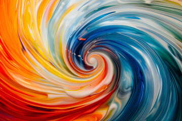Fototapeta premium Abstract swirl pattern in red and blue, reminiscent of a digital vortex