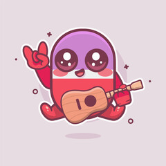 Obraz premium cool capsule medicine character mascot playing guitar isolated cartoon