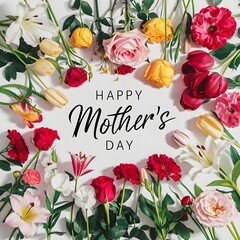 Happy Mother's Day card with floral decoration