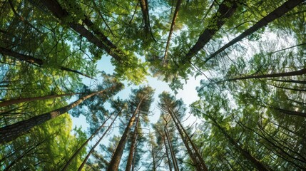 Tall tree . forest green nature background