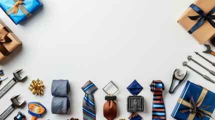 Fathers Day composition. DIY concept. Place for text.