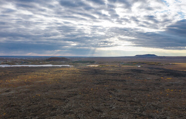 Aerial photography of the crater forest in Wudalianchi Scenic Area, Heilongjiang Province