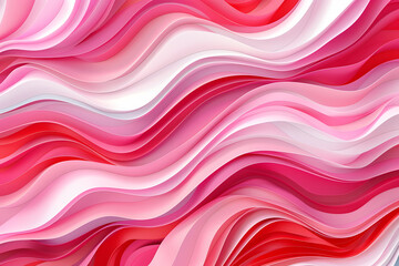 Abstract Pink and White Wavy Pattern Design