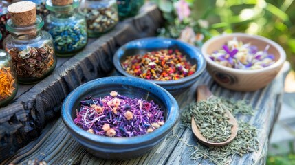 Fototapeta premium A holistic wellness center offering a variety of alternative therapies like acupuncture, herbal medicine, and reiki healing, holistic and nurturing