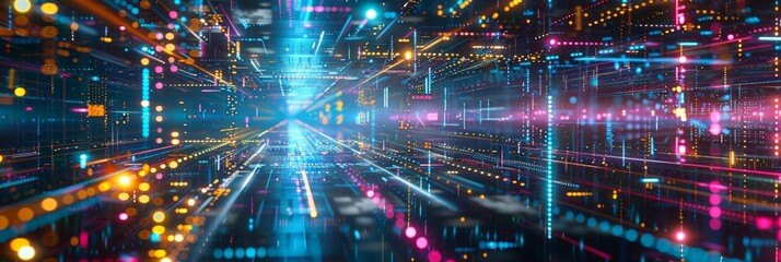 Obraz premium Abstract, digital background for tech, AI, data, audio, graphics, and more