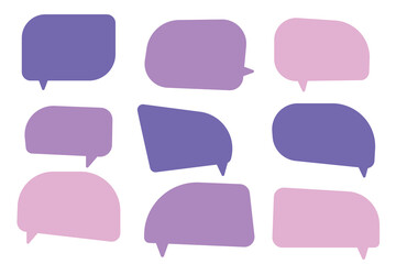 Set speech bubbles on white background. chat box or chat vector square and doodle message or communication icon Cloud speaking for comics and minimal message dialog