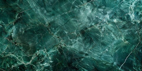 Naklejka premium A dark green marble texture with veins of light emerald, forming a seamless pattern for a background and wallpaper.