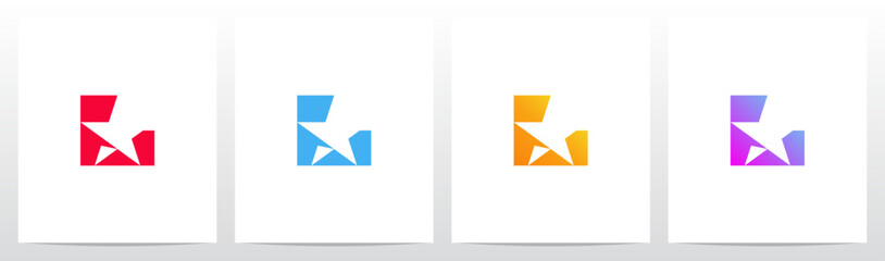 Star Negative Space Letter Initial Logo Design L