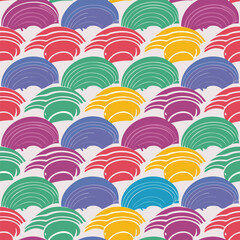 Japanese wave seamless pattern collection, Abstract background, Decorative wallpaper