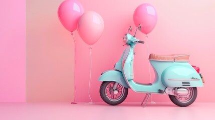 A motorcycle on a colorful background.