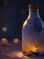 bottle with water drops