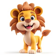 3D Cute Lion Mascot Character