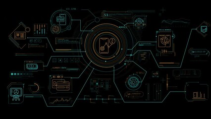 Animated infographic diagram on modern capabilities in a smartphone.