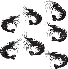 Obraz premium shrimp silhouette on white background. shrimp logo
