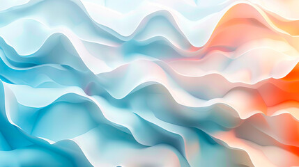 Fototapeta premium A white and blue abstract background with wavy lines.