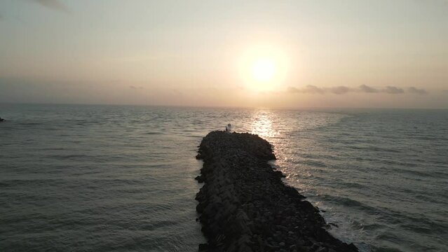 Breathtaking sunset at Playa Miramar in Tampico, Mexico.