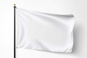 White Blank Flag Template Isolated on a White Background