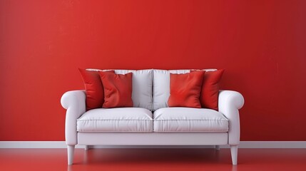 Fototapeta premium red sofa in the room